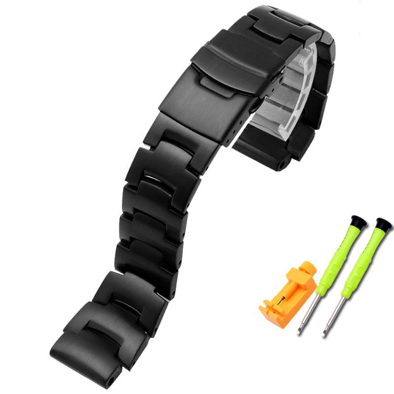 Прочный браслет из нержавеющей стали для PROTREK Casio PRG-260 PRG-270 PRG-550 PRW-3500/2500/5100 Ремешок для часов Серебристый Черный 18 мм