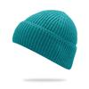 Solidcolor Knitted Thickstripe Hat Black Unisex Warm Winter Overthehead