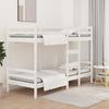 VidaXL Bunk Bed White 75x190 Cm Solid Pine Wood 3139845