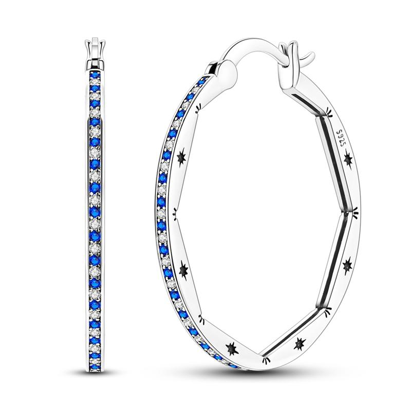 Серьги из серебра 925 пробы, разноцветные серьги с овальными драгоценными камнями, серьги-кольца с подвесками для женщин, большие круглые модные серебряные украшения