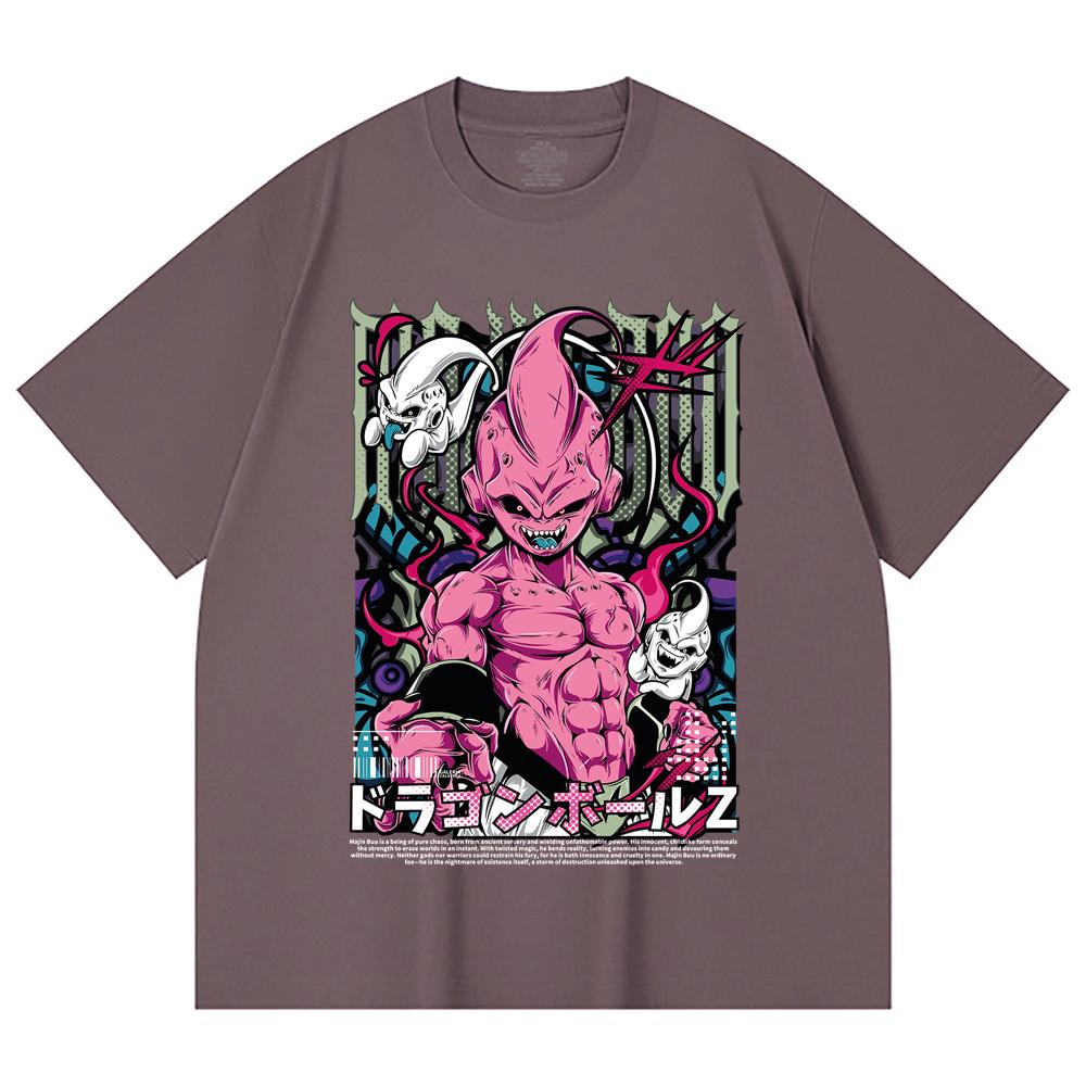 230 г/м² 100% хлопок Dragon Ball V67 Маджин Буу Принт Унисекс Тяжелая Хлопковая Футболка