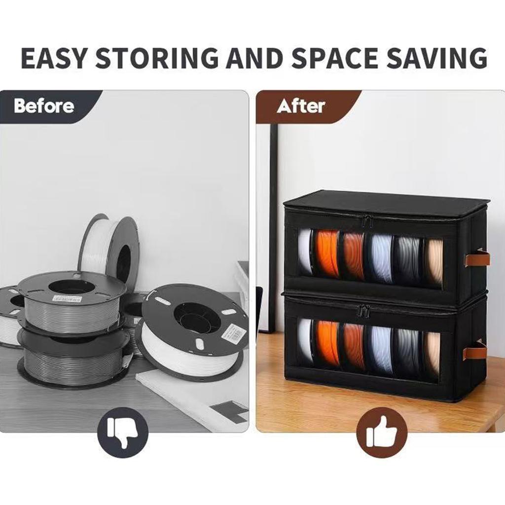 3D Printer Filament Storage Containers with Desiccants Filament Rack and Organizer Box Stackable for Home Office Workshop Studio