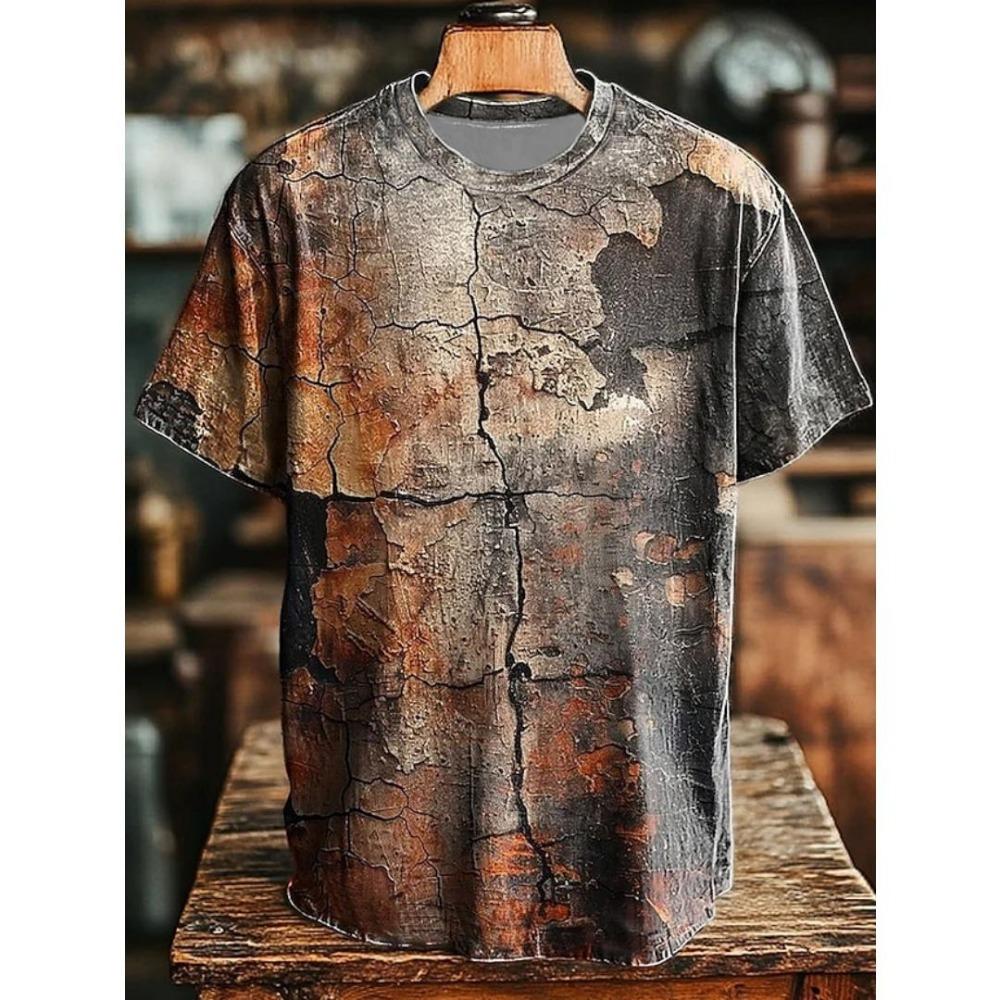 Fun Retro Rust 3D Print Men's T-Shirts Summer O-Neck Short Sleeve T Shirt Hip Hop Oversized Tees Harajuku Y2K Tops Women Clothing