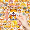 50 Милых Мультяшных Наклеек с Сиба-ину и Щенками, Супер Очаровательные Наклейки для Украшения Чемодана с Собаками