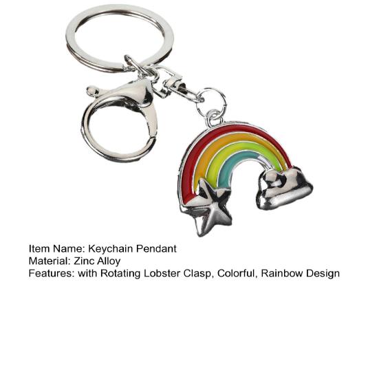 Rainbow Keychain Pendant Lightweight Metal Keychain Cloud Star Key Chains Creative