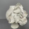 Керамическая ваза Белая Трехмерные лепестки цветов Ручная работа Пионы Ваза для цветов Керамические изделия ручной работы Украшение для дома