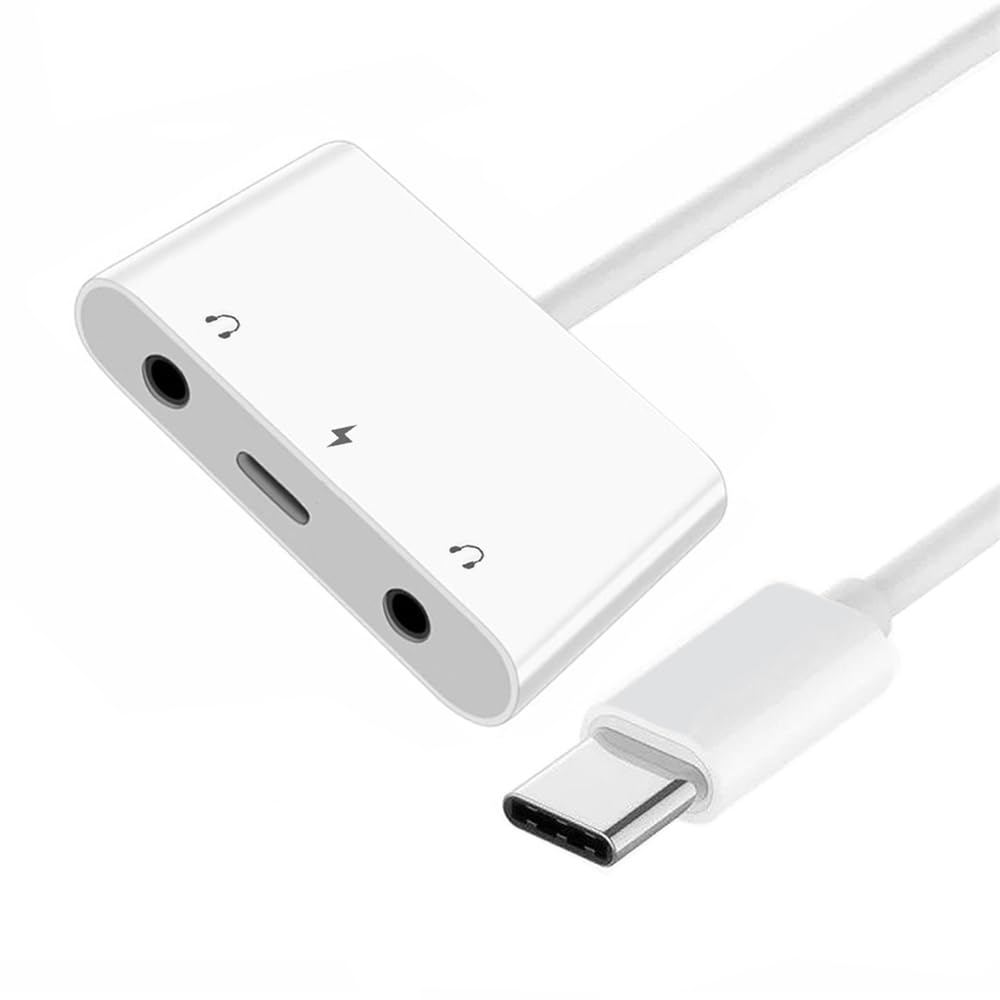 Xiwai USB C Hub Type C Dual Audio AUX MIC Sound Card PD Power Charge Adapter 3 в 1 USB-удлинитель Совместим с ноутбуком, планшетом, мобильным телефоном - 3,5 мм и