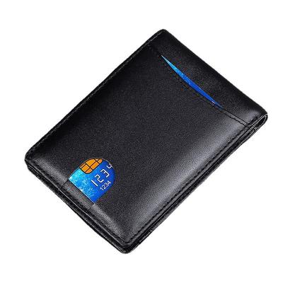 Мужской мини-кошелек из натуральной кожи 2025 года с RFID-защитой, держатель для кредитных карт, тонкий портативный дизайн с несколькими отделениями для карт, маленький кошелек для мелочи
