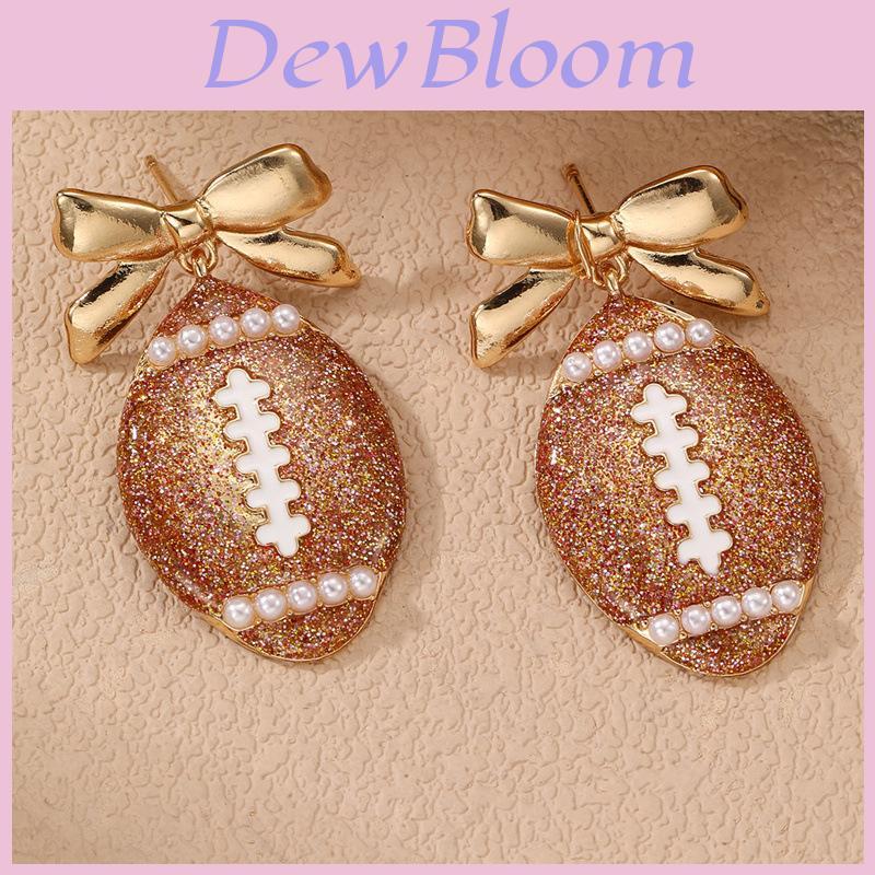 Футбольные серьги Super Bowl для женщин из цинкового сплава Стильный весенний ювелирный аксессуар