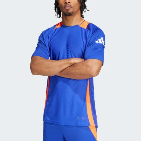 adidas TIRO 24 PRO ТРЕНИРОВОЧНАЯ ФУТБОЛКА Мужская Ярко-синий/Нанесение Солнечно-красный JE1958
