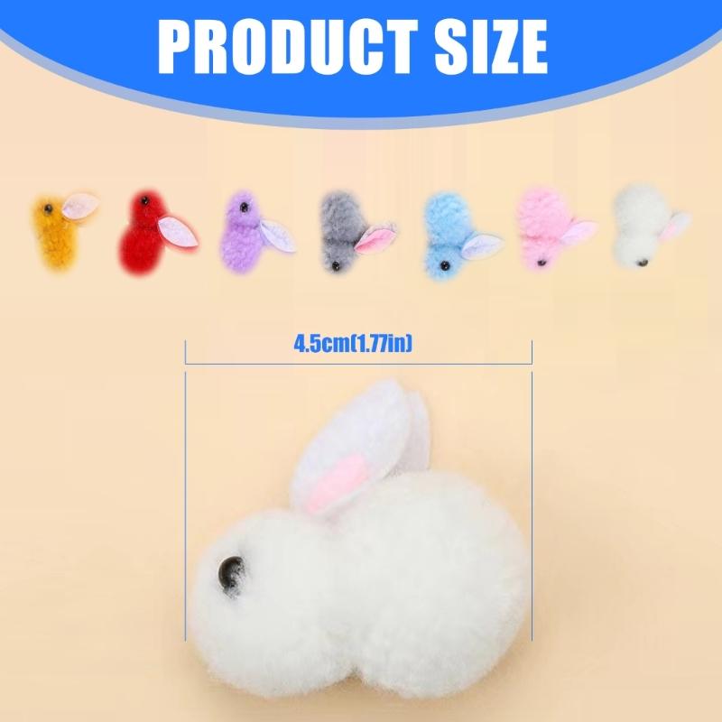 Assorted Bright Crafting Supplies - 35Pcs of Colorful Bunnies Ideal for Spring Celebration Basket Stuffers and Party Fav