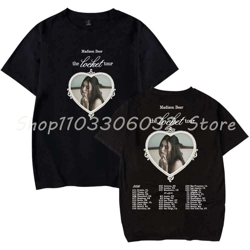 Madison Beer The Locket Tour TShirt Women Men Casual Crewneck Short Sleeve Fashion Tee