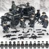 12PCS Military Building Blocks Black Explosion-proof SWAT Jeep SUV Building Toys