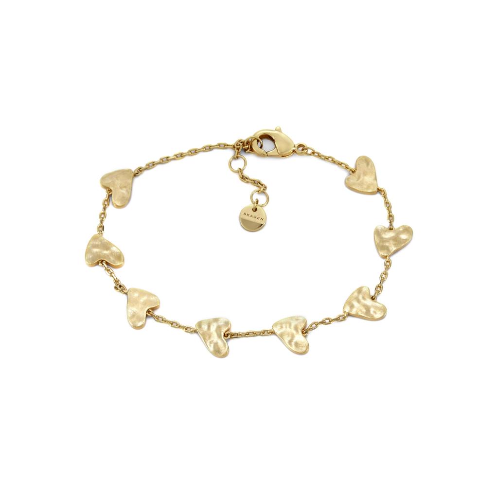 Женский золотистый браслет-цепочка Skagen ANJA HEARTS из латуни, SKJ5010710