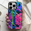 Крутой C-Цветный G-Граффити Чехол для телефона для iPhone17,16,15,14,13,12,11 Plus,Pro Max Конфетный Серебристый Покрытие Внутри Чехла