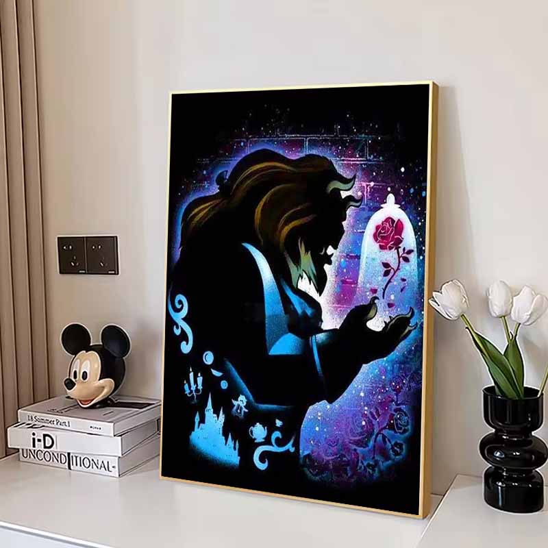 Disney Алмазная живопись Красавица и Чудовище Волшебное Звездное Небо Силуэт Стиль Настенное Украшение Полная Алмазная Вышивка Крестом Сделай Сам Подарок Домашнее Украшение