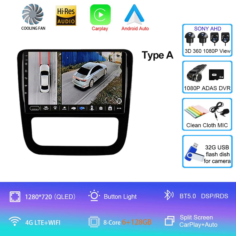 Android 14 Car Radio For Volkswagen EOS Scirocco 3 III Mk3 2008 2009 2010 2011 2012-2014 Multimedia Player WIFI+4G Carplay Auto
