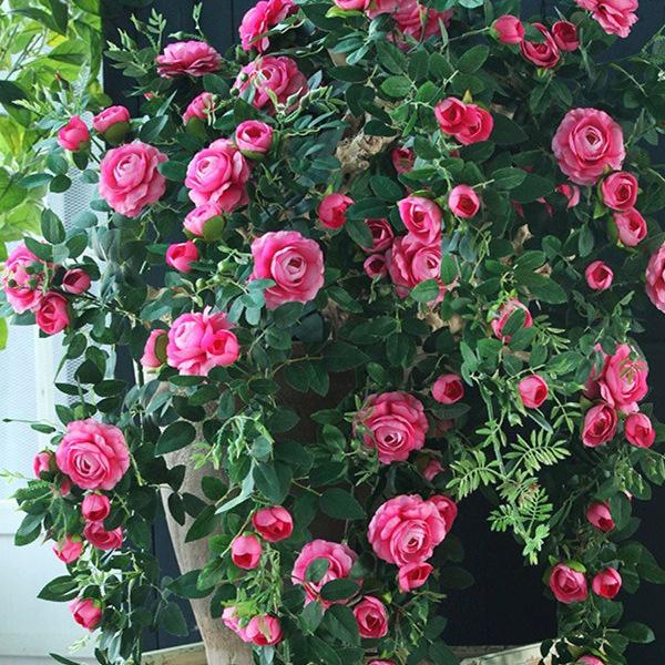 Имитация лозы с цветками розы для украшения стен и ландшафтного дизайна