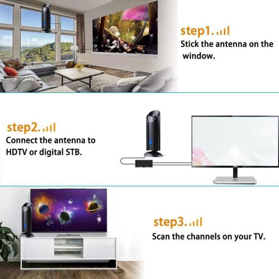 ТВ-антенна 450+ миль, комнатная 4K HDTV антенна с мощным усилителем и усилителем сигнала, цифровая антенна для Smart TV и традиционного ТВ