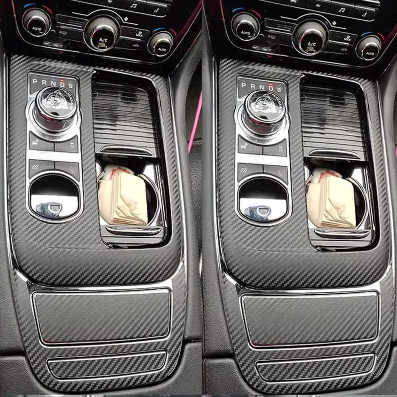 For Jaguar XJ XJL 2010-2018 Interior Central Control Panel Door Handle Carbon Fiber Stickers Decals Car styling Accessorie