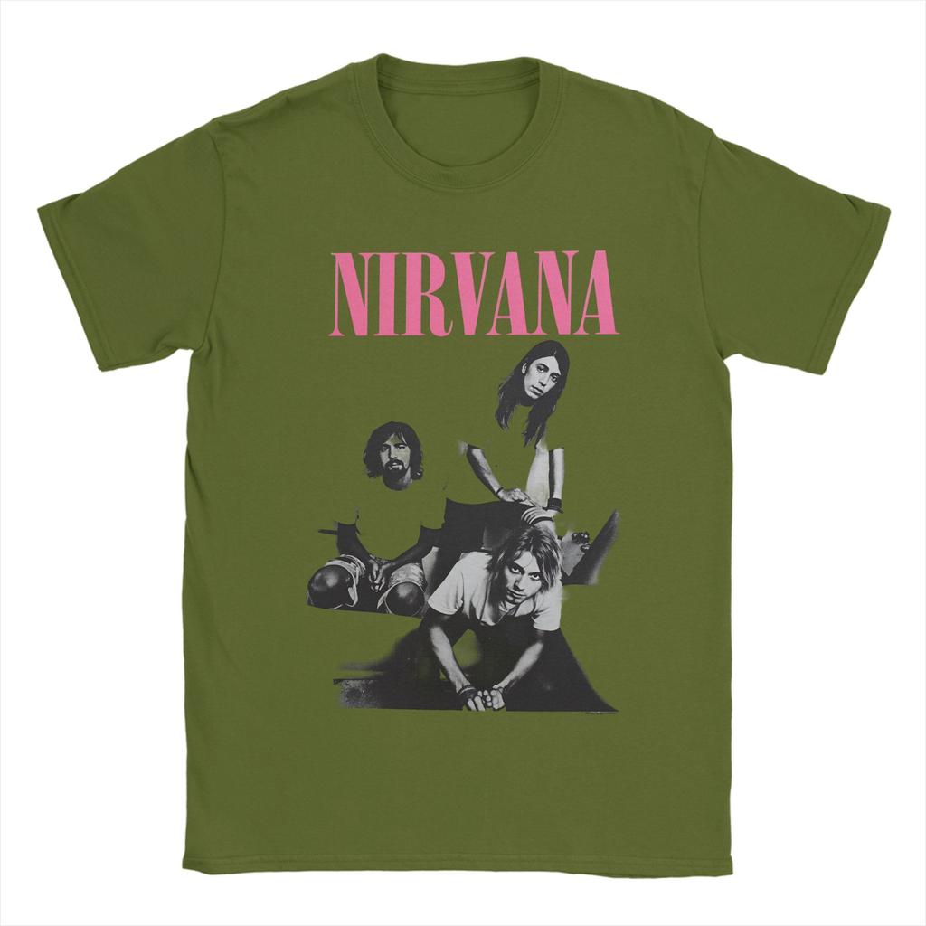 Унисекс Футболка Nirvana Рок-группа Футболки Харадзюку Курт Кобей Пляжные Футболки Y2K Ретро Хлопковые Топы Большого Размера 6XL
