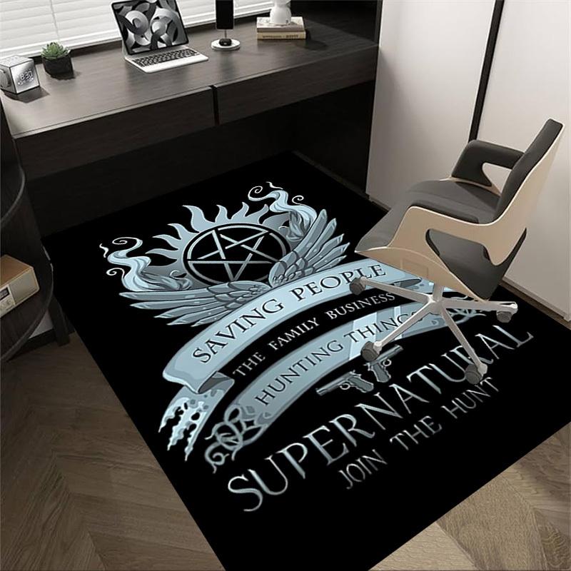 1 шт. SUPERNATURAL JOIN THE HUNT Домашний Офис, Прочный Полиэстеровый Коврик для Пола с Легким, Офисный Декор, Городской Стиль, Нескользящая Основа