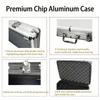 300Pcs Capacity Black Hard Aluminum Alloys Poker Chip Carrying Case Poker Chip Case for Gaming Night and Collector