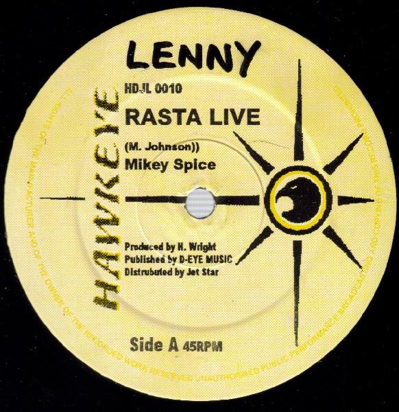 12-дюймовая пластинка MIKEY SPICE / PHILLIP FRASER - Rasta Live / In Love With A Natty HDJL0010 Hawkeye UK Регги, Ска и Даб Б/У