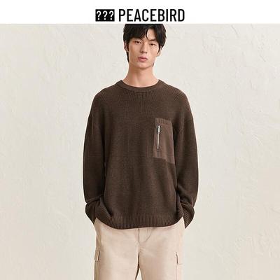 Мужской вязаный свитер с карманами PEACEBIRD Workwear