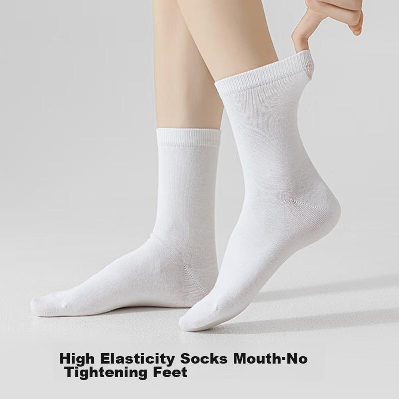Jingshumian Self-Branded Cotton Socks, Women's Cotton 10A Grade Mid-Calf Soft Cotton Parent-Child Socks, 100% Pure Cotto