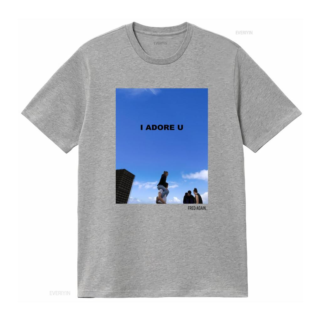 Fred Again T Shirt Merch I Adore U Streetwear vintage Washed Unisex Slightly Stylish streetwear designer clothes Breathable