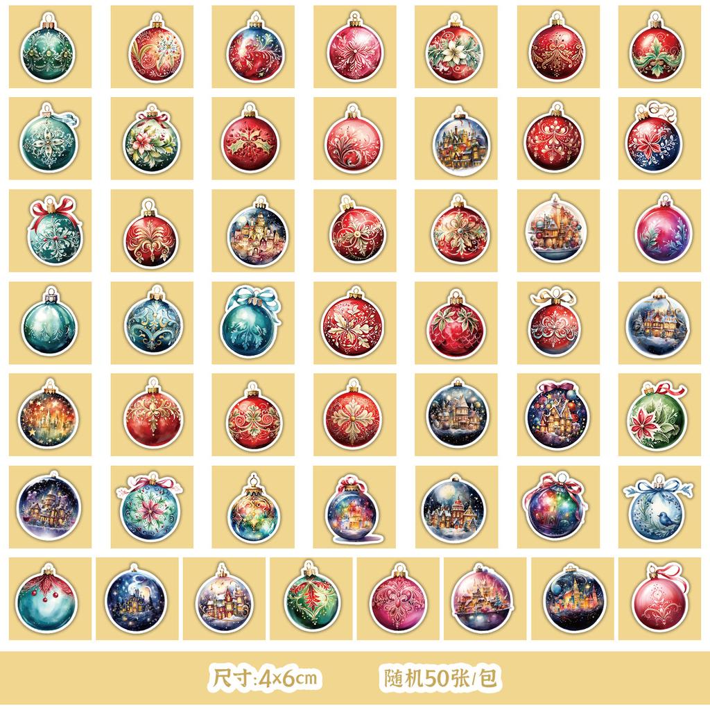 50 New Christmas Series Graffiti Stickers for Water Cups, Skateboards, Mobile Phones, Waterproof Decorative Stickers