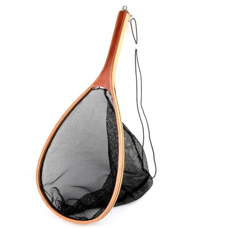 Small Mesh Nylon Weaving Fishing Net Wood Handle Hand-used Scrape