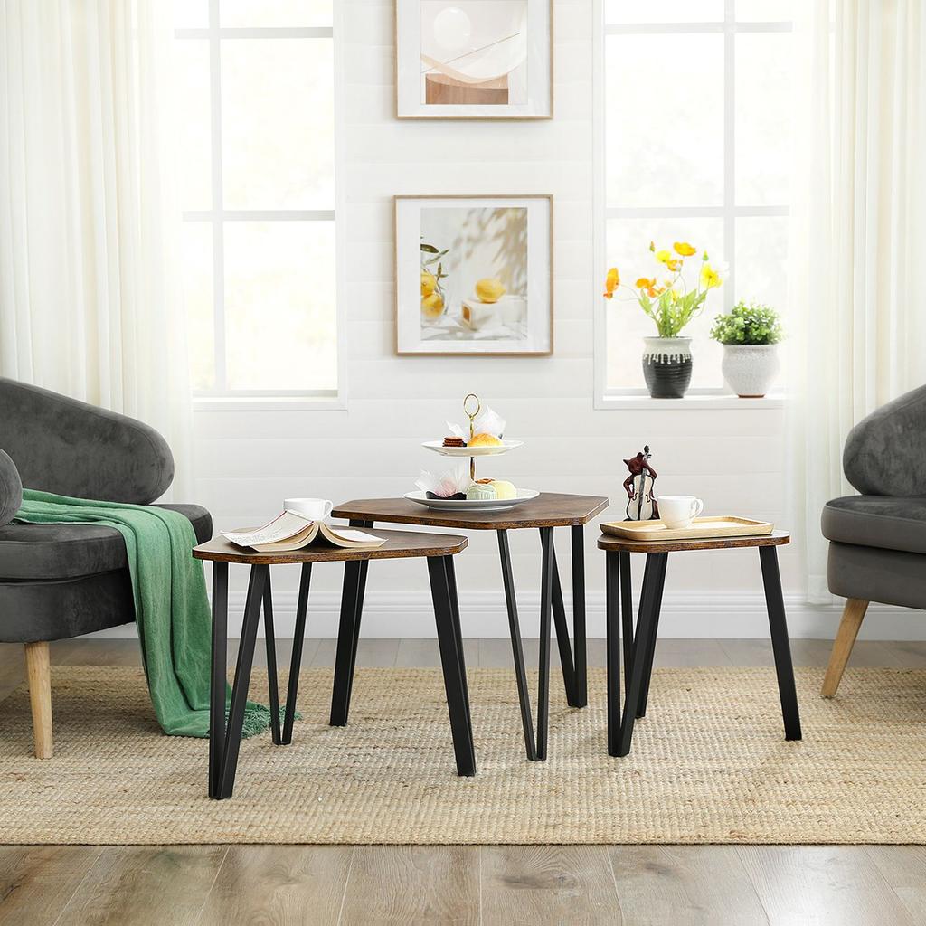 Set of 3 coffee tables Coffee table Nightstand Side table Extendable 3 PCS