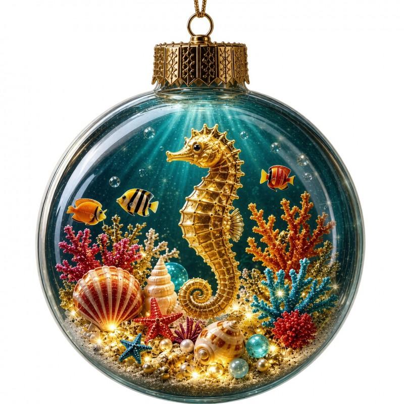 3D Crystal Christmas Ornament Ball Tree Hanging Decor - Acrylic Holiday Party Accessory Semi-Handmade US Style