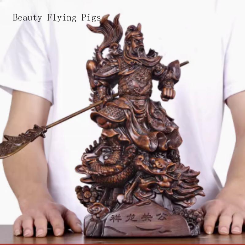 20X15X36CM Chinese Creative Guan Gong Ornaments, Guan Yu Statue, Living Room, Store, Offering Decorative Handicrafts