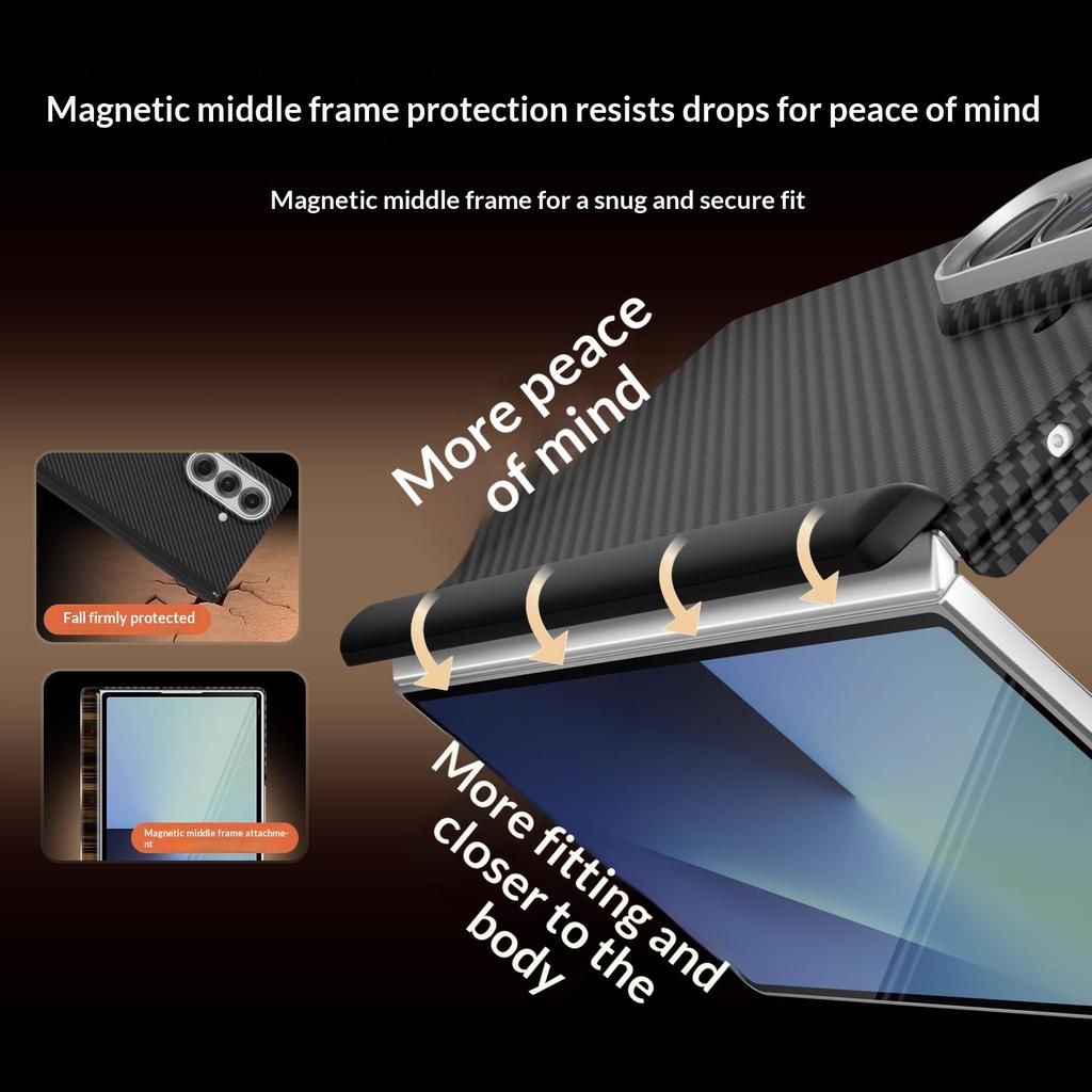 GKK Для Samsung Galaxy Z Fold7 5G Чехол Керамическая текстура Двойная ось ПК Тонкая крышка телефона Магнитная защита шарнира