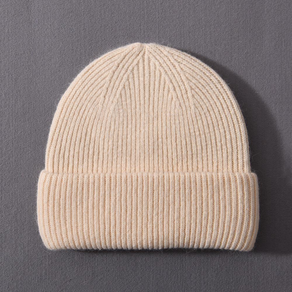 Autumn and winter solid color angora rabbit down long hair men and women pullover two refurbished color warm knitted wool hat