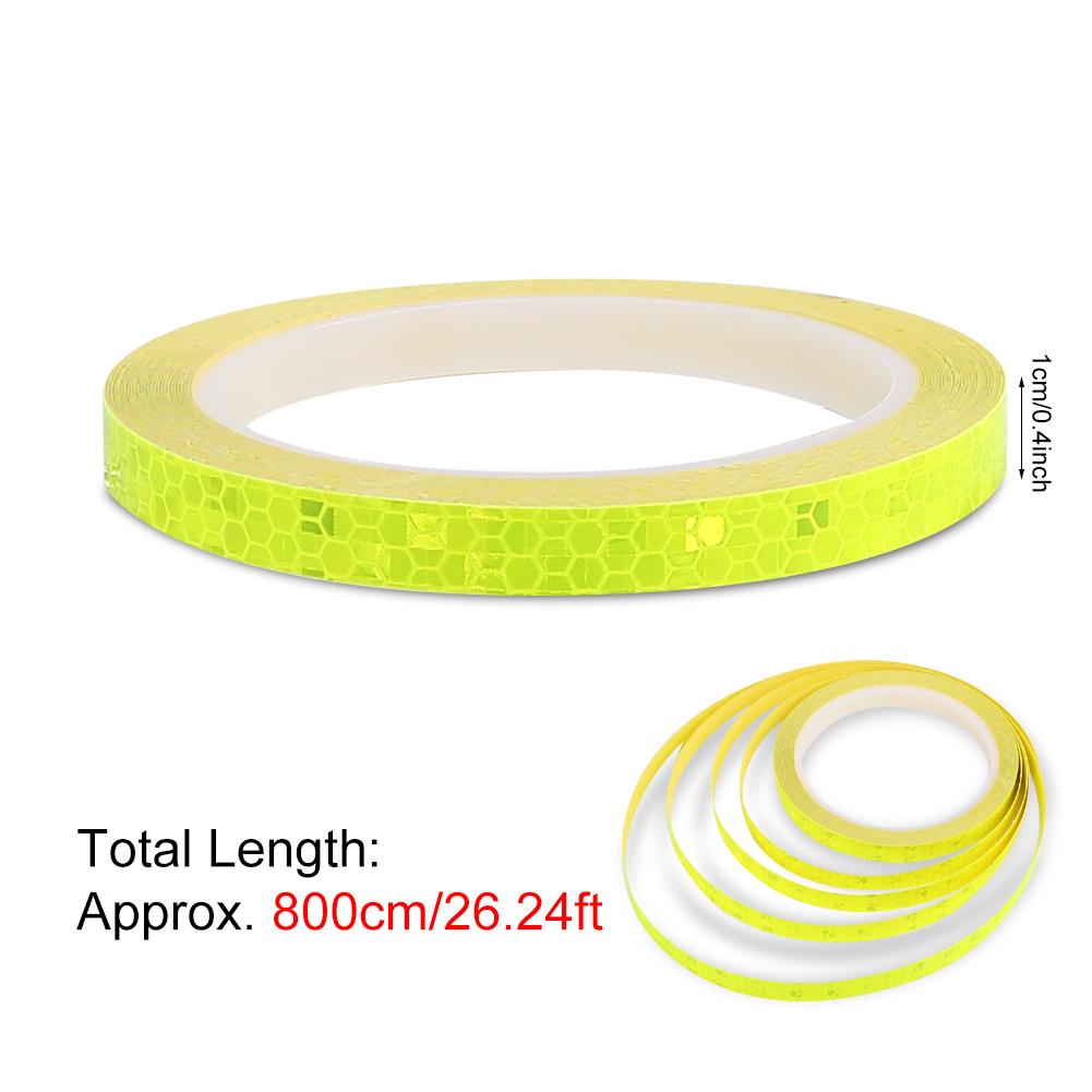 2Rolls Bicycle Cycling Reflective Stickers Security Wheel Decal Stripe Tape (Yellow)