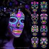 Airasia Undead Fluorescent Bronzing Powder Halloween Death Tattoo Sticker Face Sticker, Scar Neon Tattoo Sticker