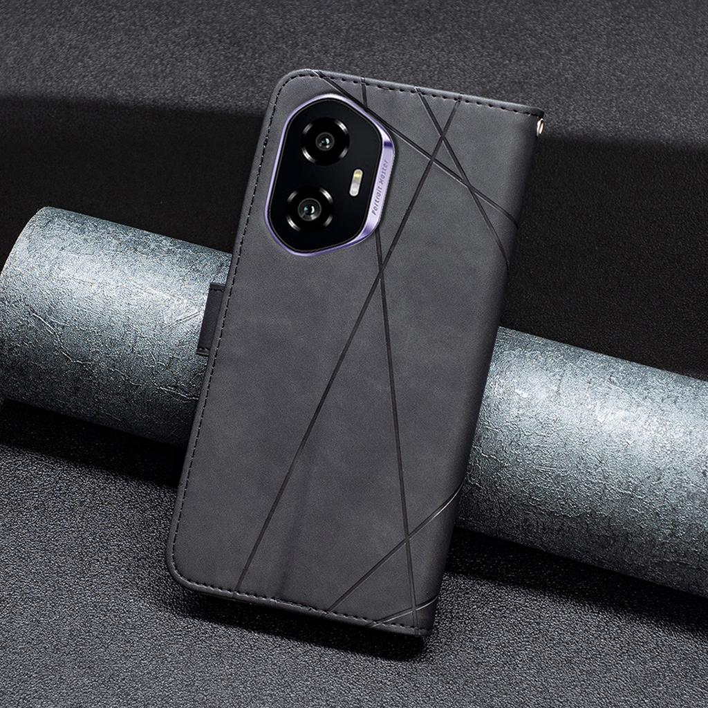 BINFEN COLOR For Honor 300 Phone Cases Wallet Stand Geometry Imprinted Leather Cover