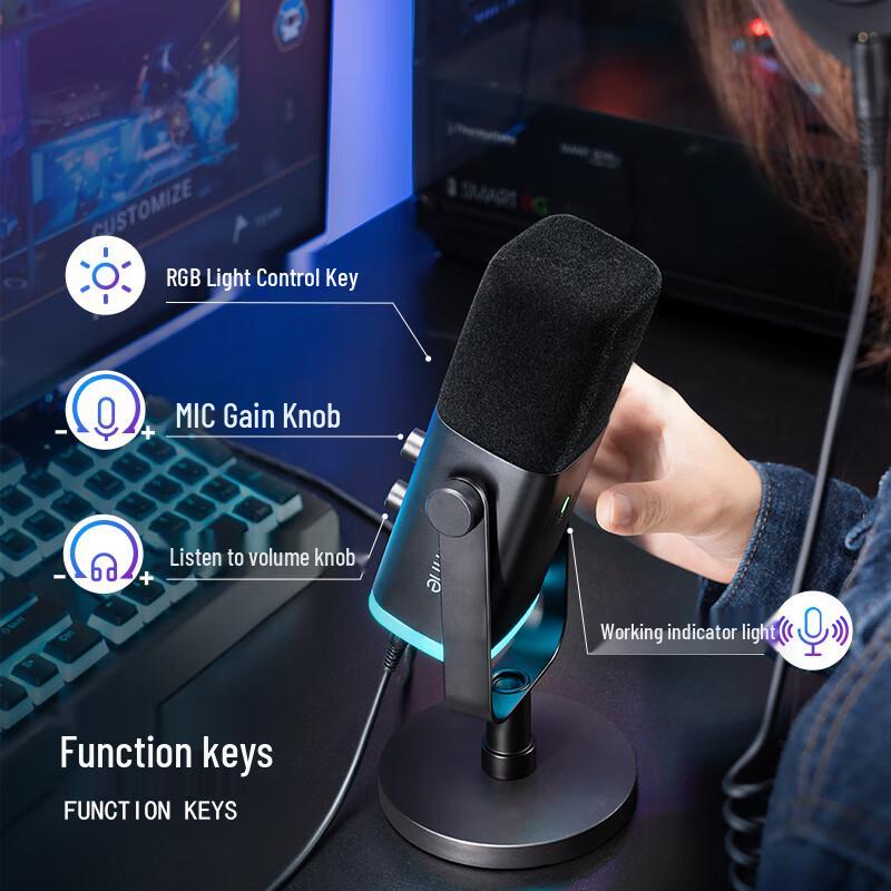 Динамический USB-микрофон FIFINE AM8 для игр и стриминга