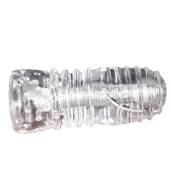 Transparent Soft Silicone Masturbator Aircraft Cup Men Penis Trainer Sex Toy