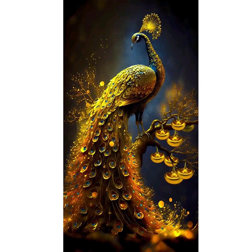 5D алмазная живопись Золотой павлин вышивка крестиком животное Алмазная вышивка распродажа мозаика со стразами фотографии домашний декор