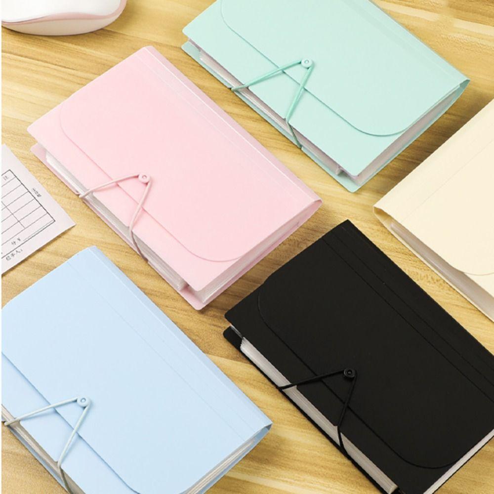 13-Layers A6 Bill Storage Booklet Strap Design Receipt Collection Book Receipt Collection