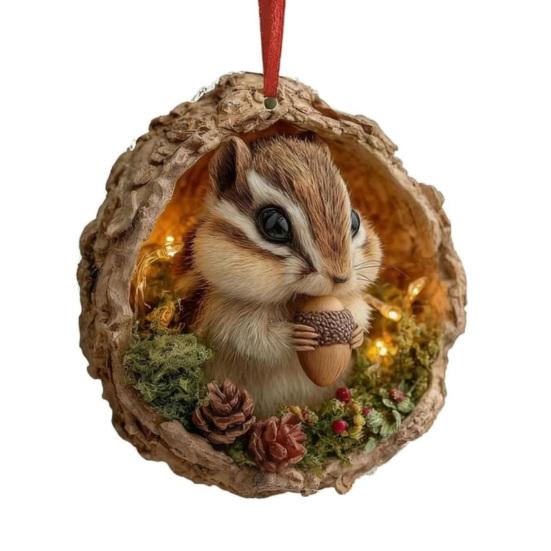 Лесные животные Рождественские украшения 2D Акриловые лесные существа Подвесное украшение Подарок для любителей природы