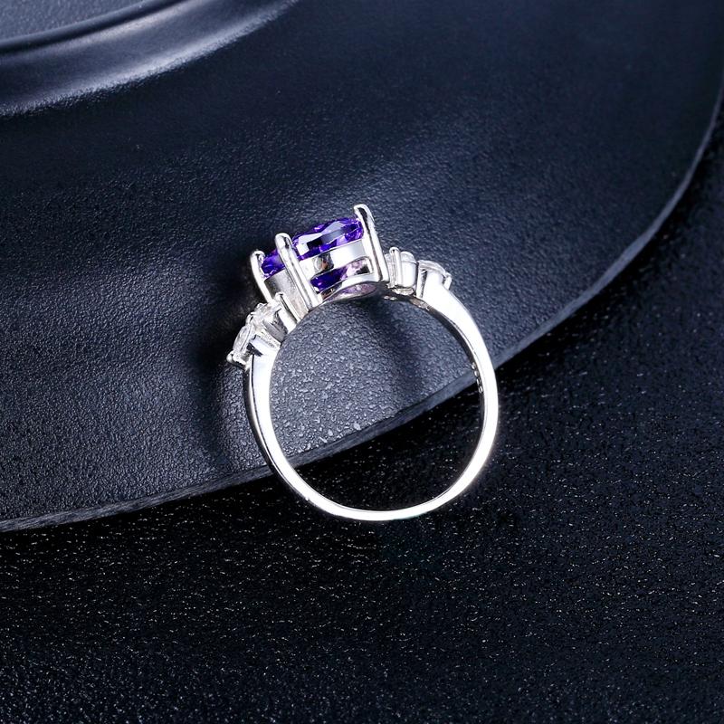 Standard Sterling Silver S925 Ring Fashion Women's Rings Wedding Party Gifts 8X10MM Amethyst Rings Hot Sale New Trendy 2018