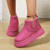 Winter Women Short Plush Warm Snow Boots Casual Shoes New Suede Fur Chelsea Ankle Boots Flats Platform Ladies Shoes