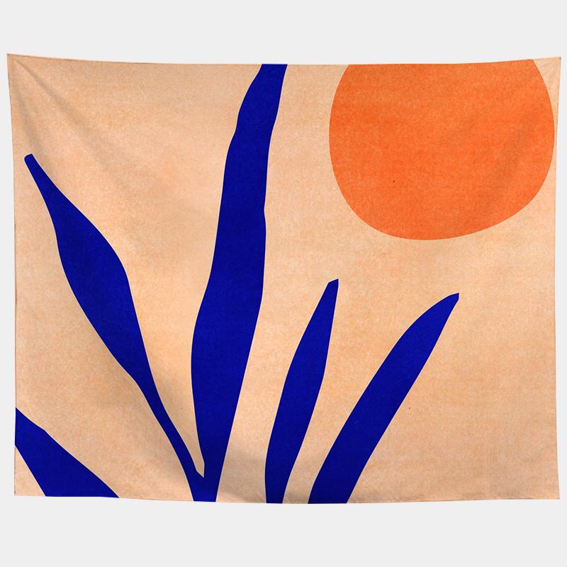 Акварель Море Закат Тропический Лес Печать Гобелен Растения Абстрактный Пейзаж Гостиная Спальня Домашний Декор