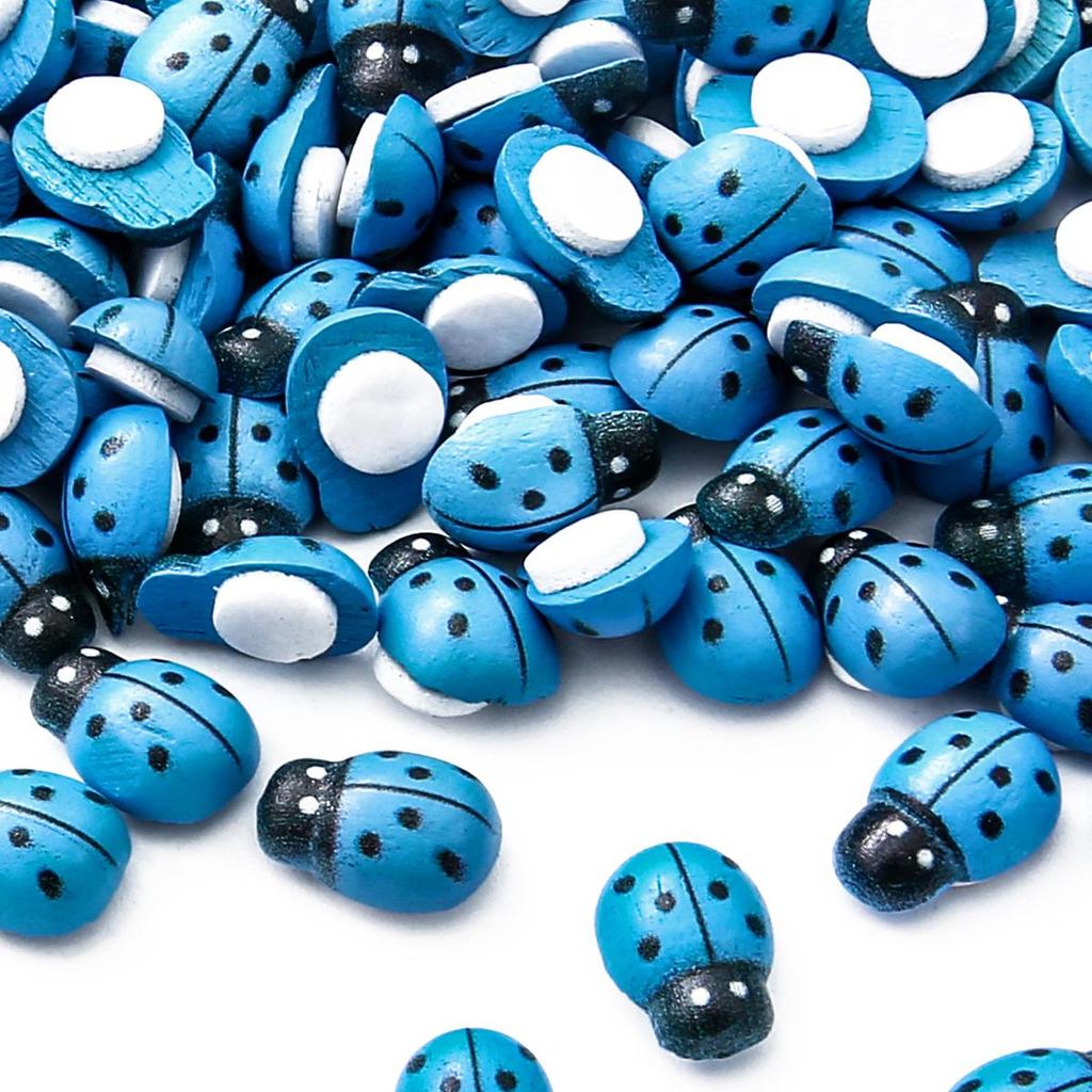 50 шт. Милые деревянные божьи коровки Битлз Наклейка на стену Детские Раскрашенные DIY Поделки Свадьба Дом Вечеринка Праздничное украшение AVE